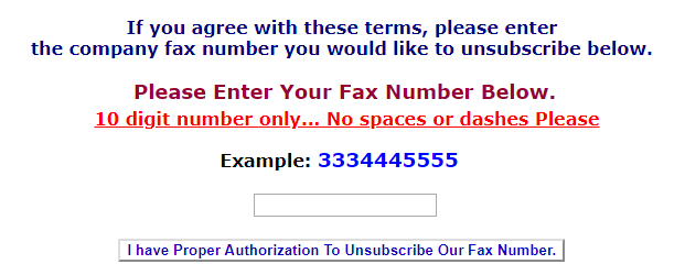Unsubscribe Your Fax Number