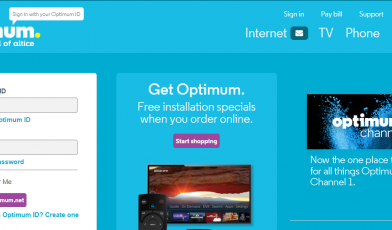 Optimum TV Phone and Internet Support Home Logo