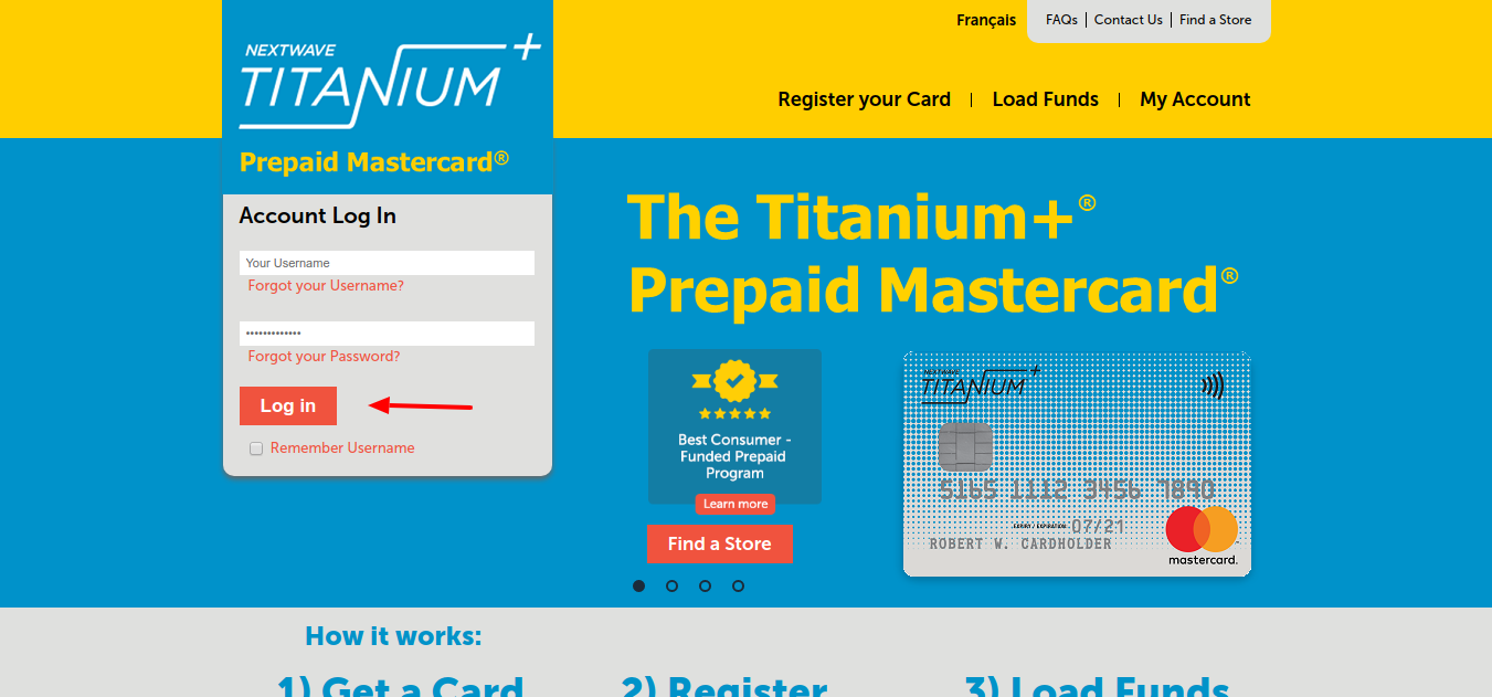 Titanium+ Prepaid Card Login