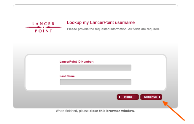 pcc lancerpoint forgot username
