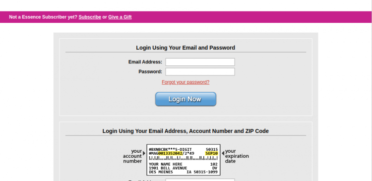 Essence Customer Service Login