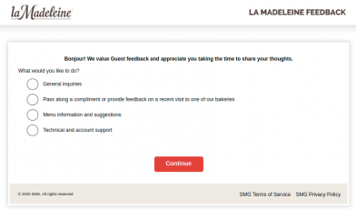 la Madeleine Feedback Survey