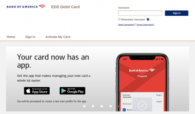 Bank of America EDD Debit Card Logo