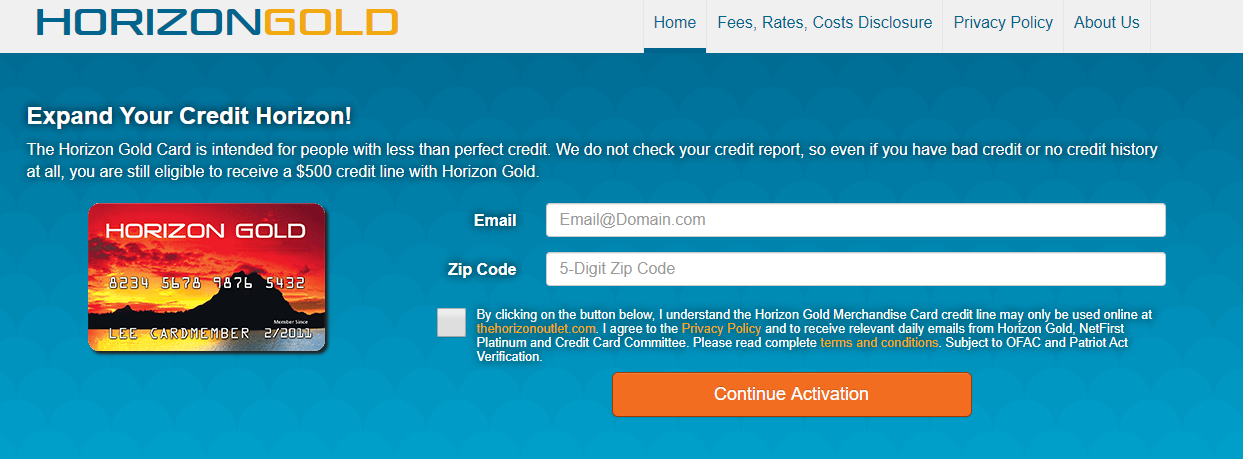 Horizon Gold Credit Card-Make a successful application  