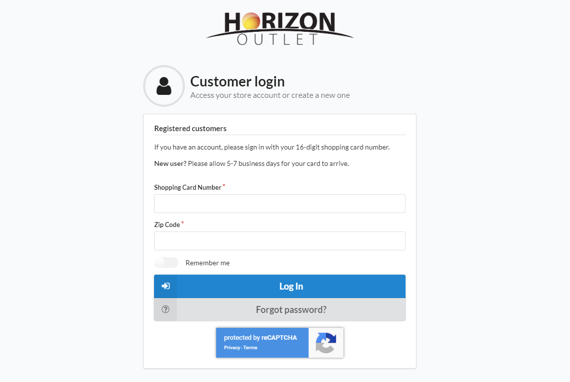 Horizon Outlet Online enrolment membership