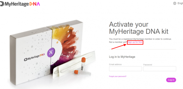 How to begin activation MyHeritage Kit
