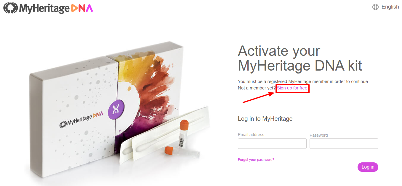 How to begin activation MyHeritage Kit