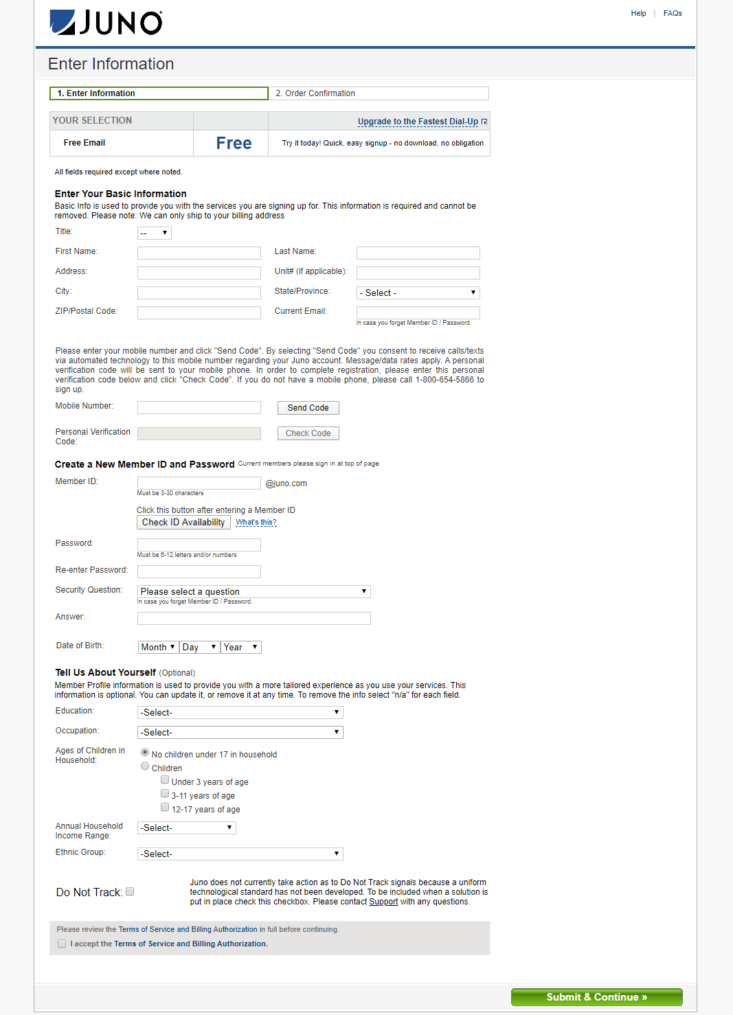 Juno Account Creating proccess