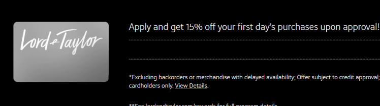 Lord and Taylor Credit Card