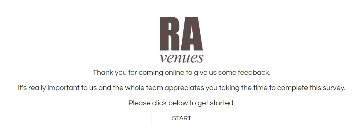 RA Venues Online Guest Satisfaction Survey