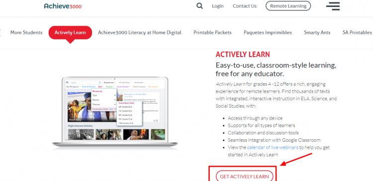 Student Premium Account of Achieve3000