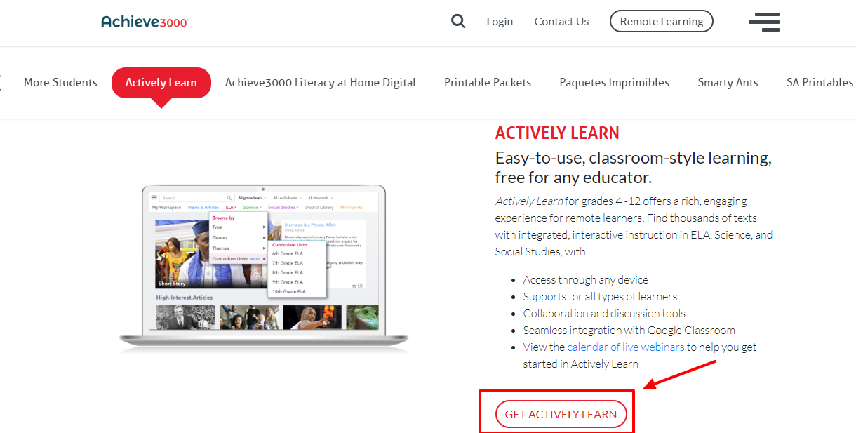 Student Premium Account of Achieve3000