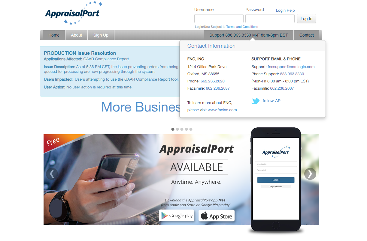 appraisalport login 