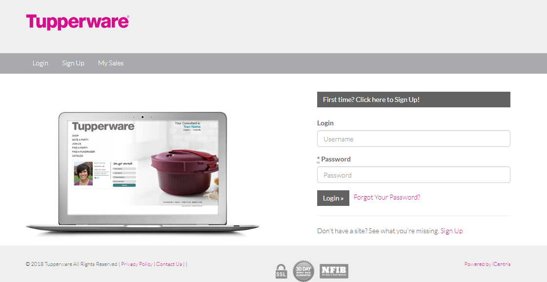 Log in to My Tupperware Account