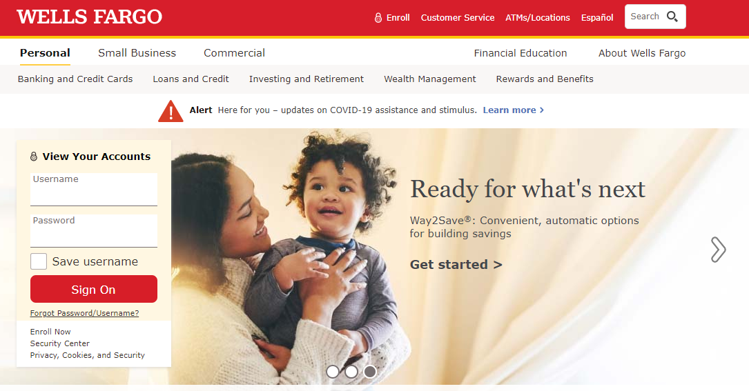 wells fargo login