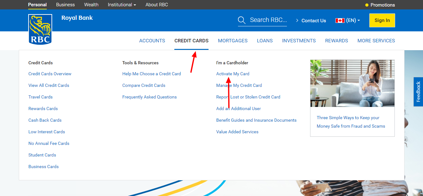 rbc credit card activation