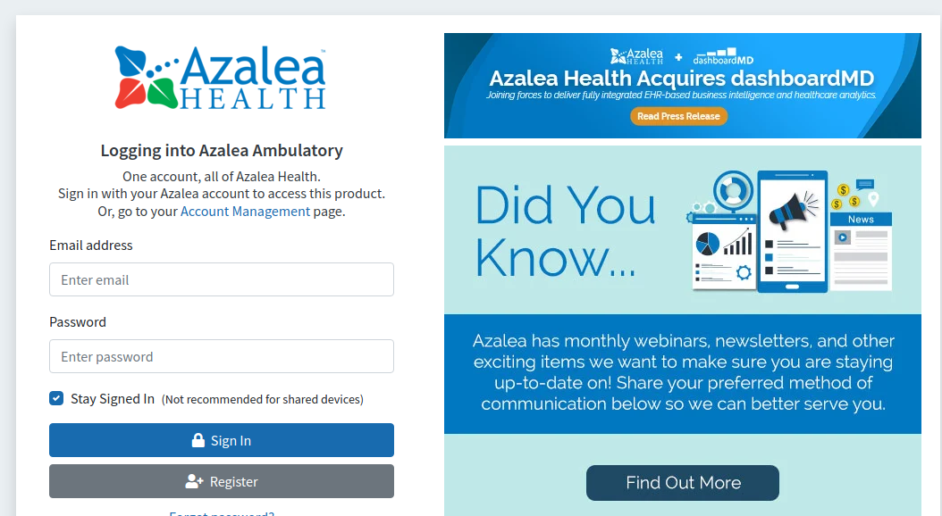azalea health login