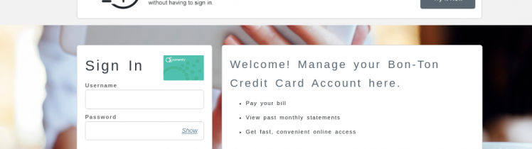 bon ton credit card