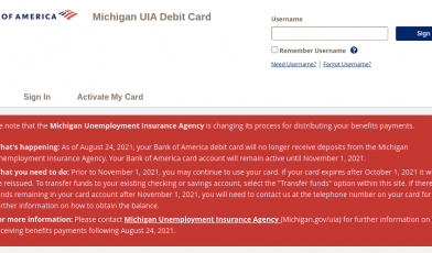 michigan uia debit card