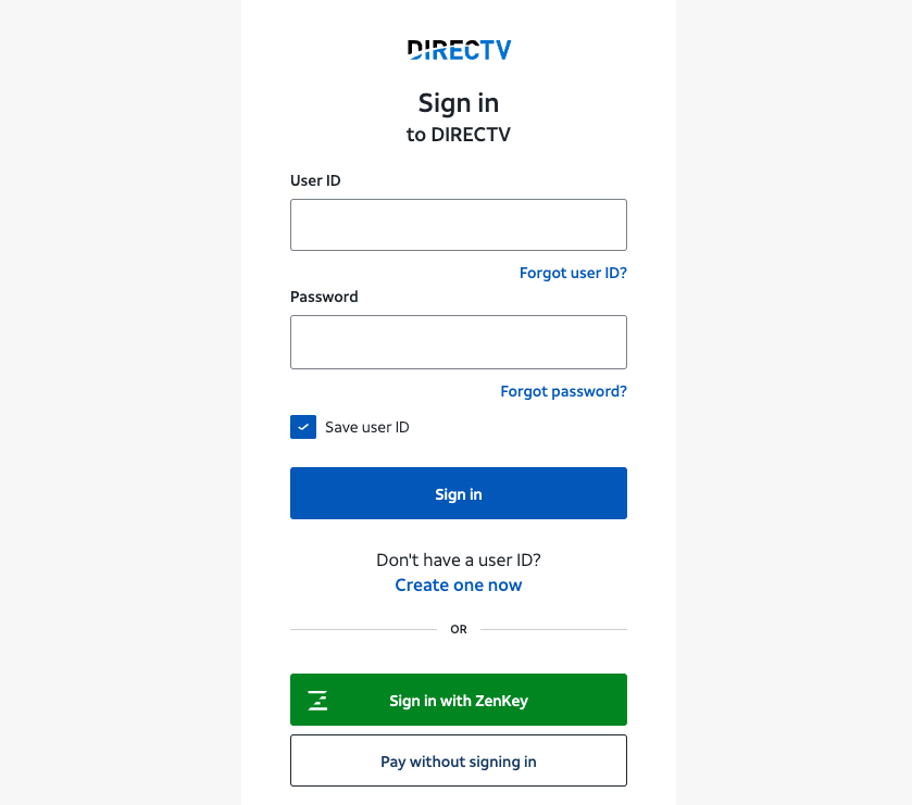 directv account login