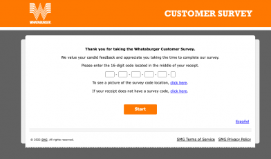 whataburger survey
