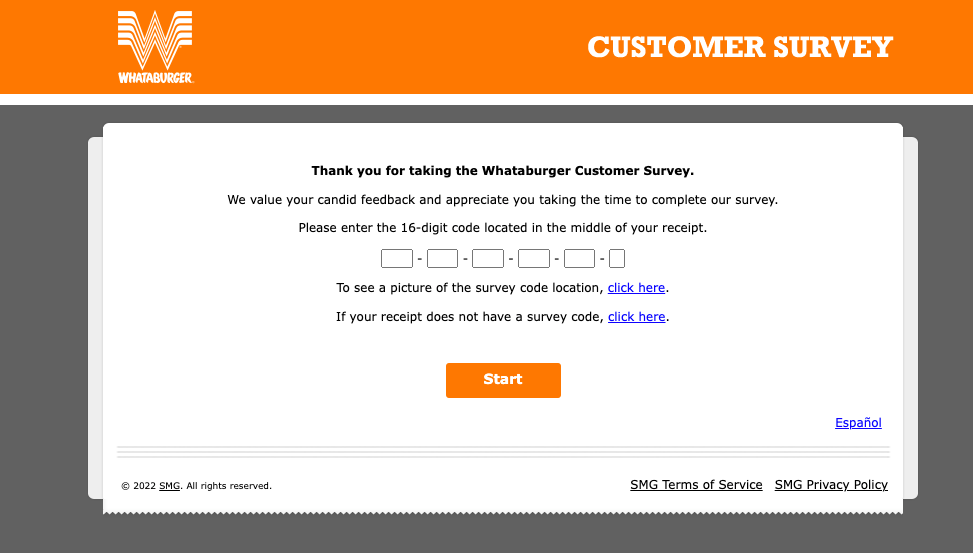 whataburger survey