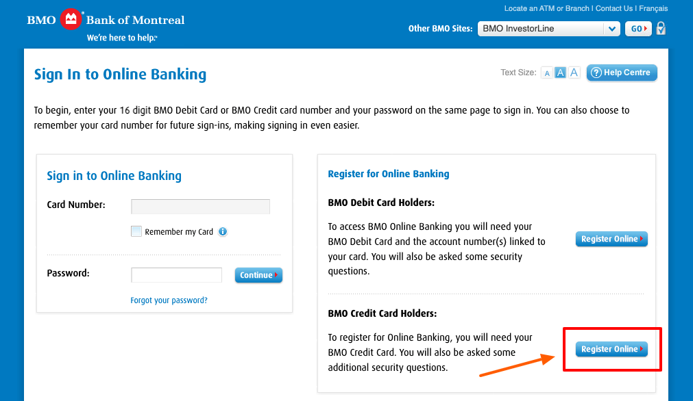BMO MasterCard Register