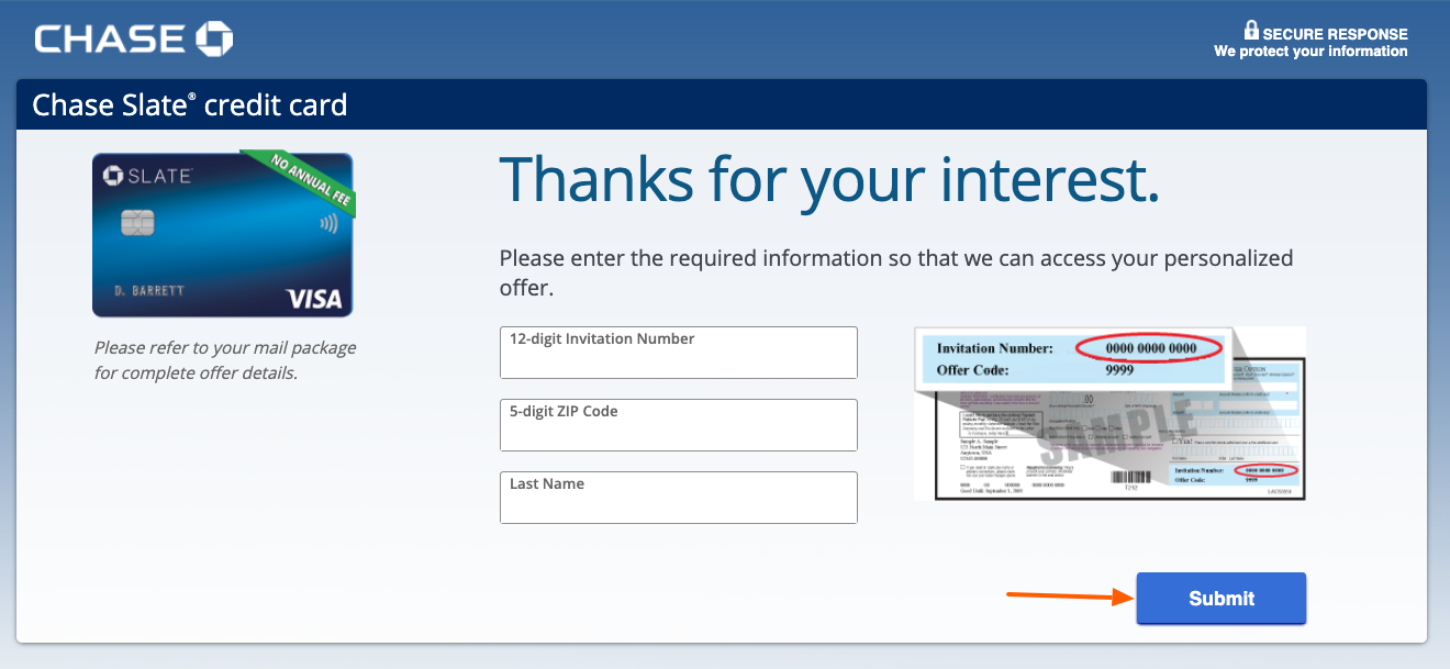 chase slate credit card apply