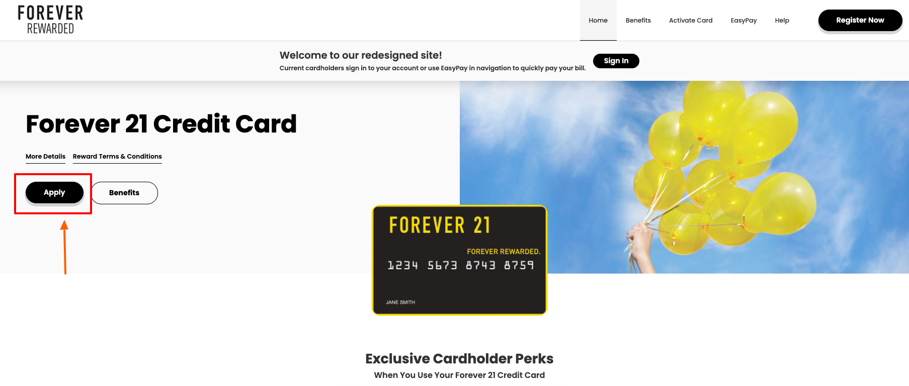 forever 21 credit card apply