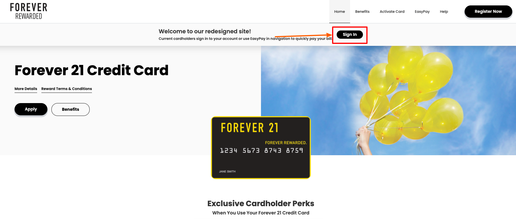forever 21 credit card login
