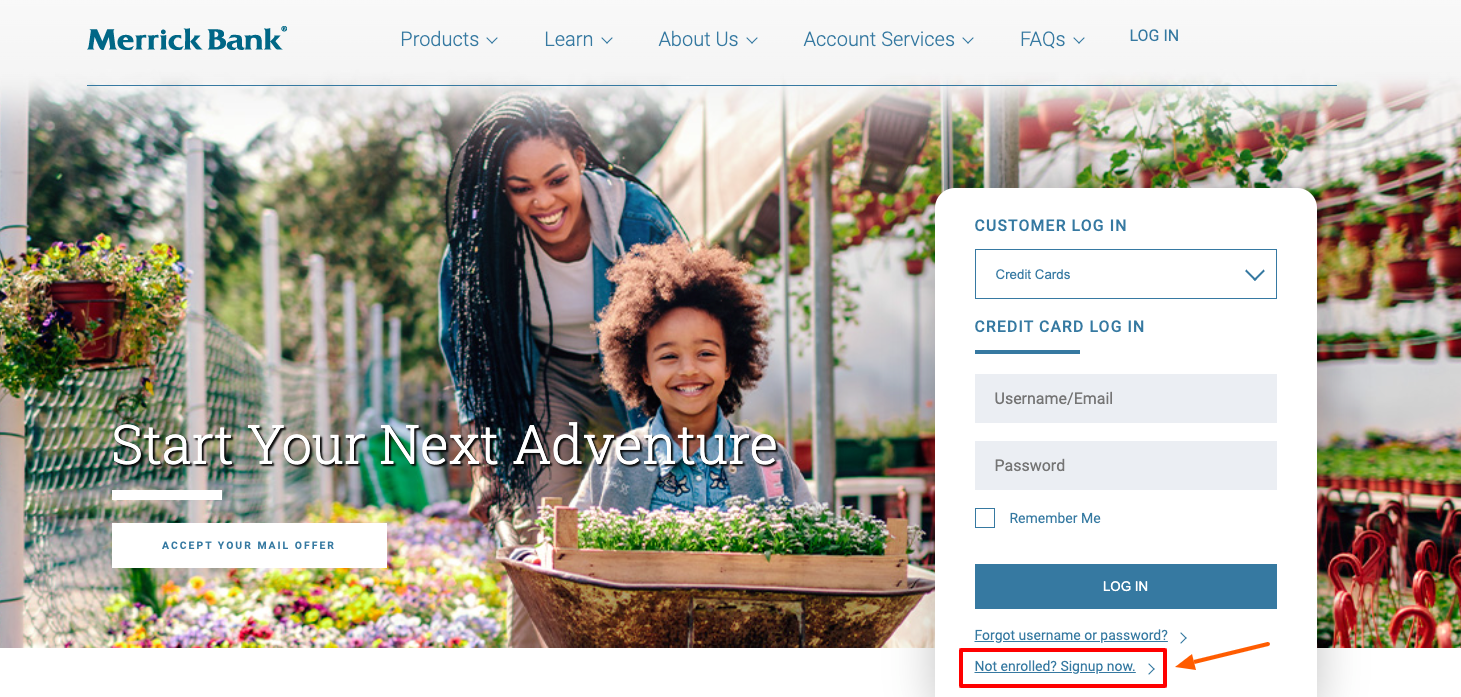 merrick bank credit card sign up