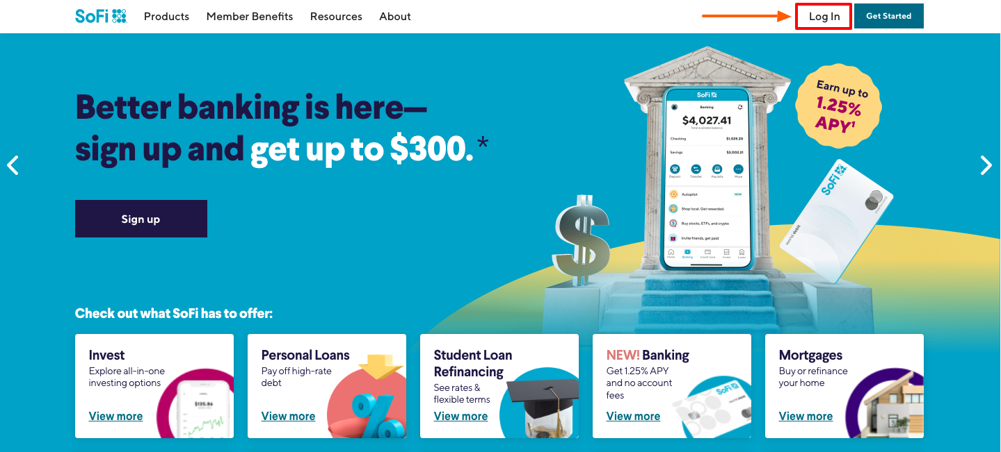 sofi login