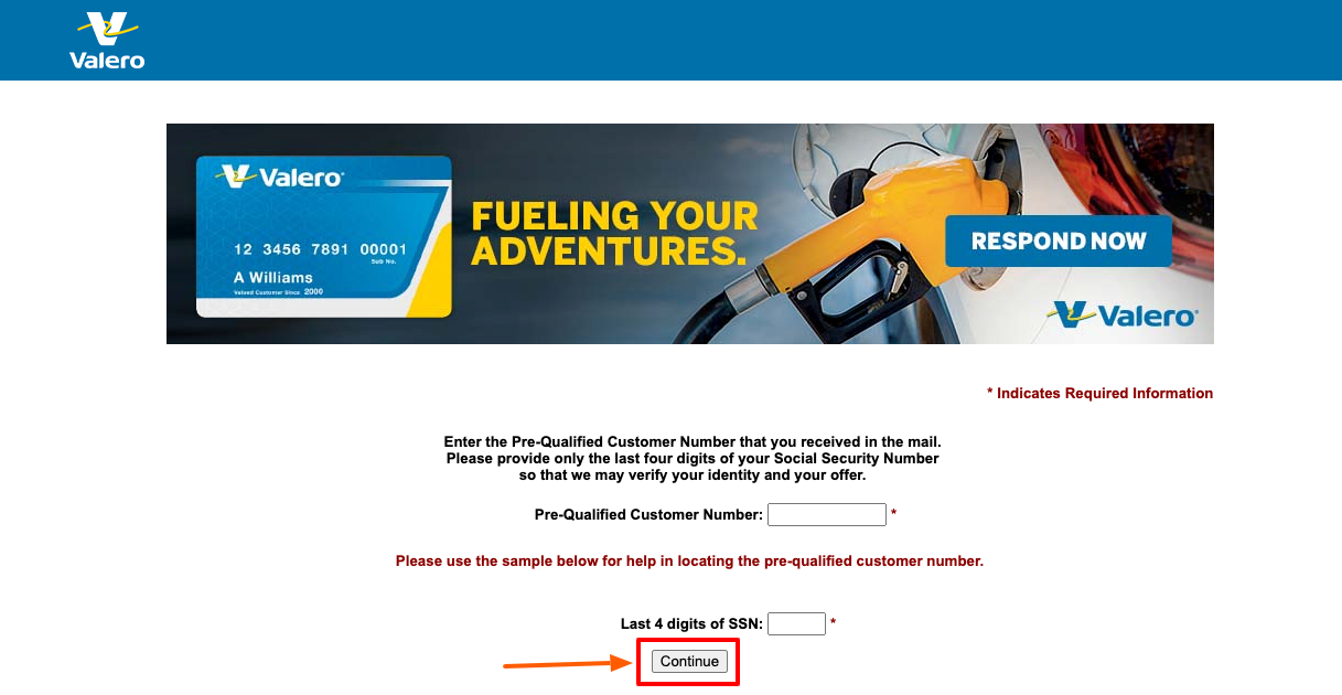 valero credit card application