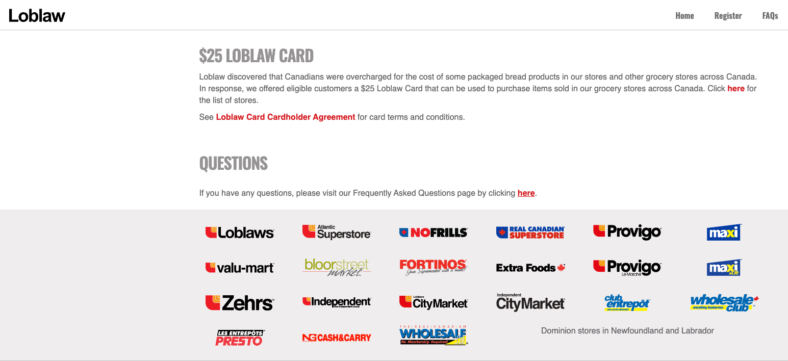 Loblaw Card Cardholder Agreement