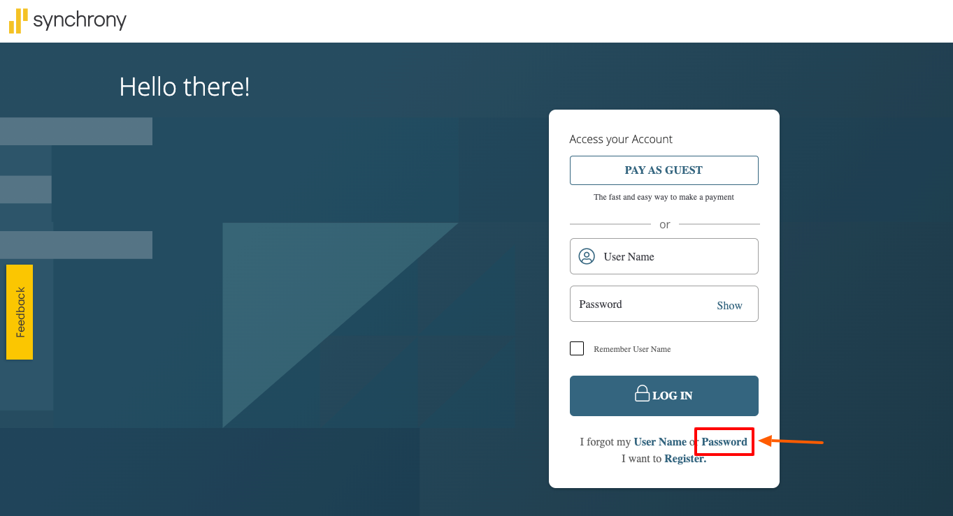 abt credit card forgot pasword page