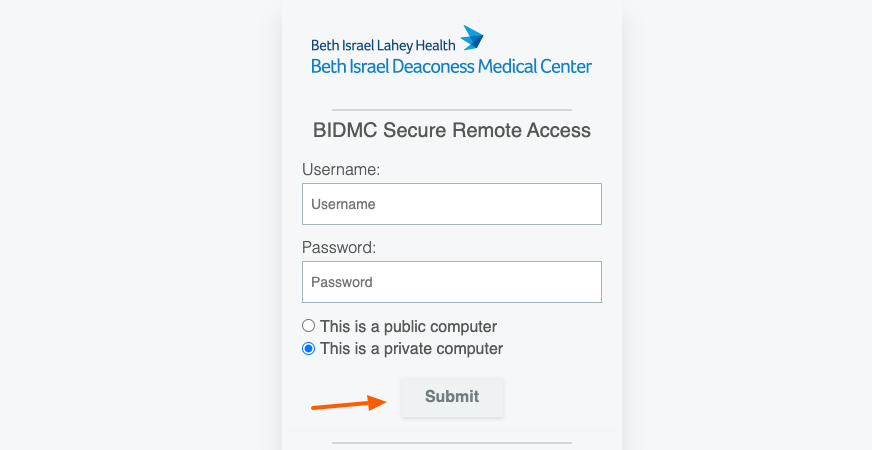 bidmc login