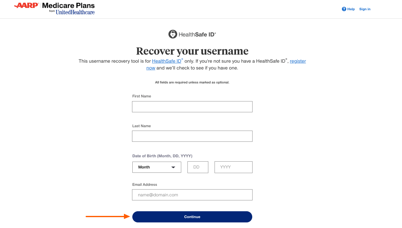 my aarp medicare forogot username