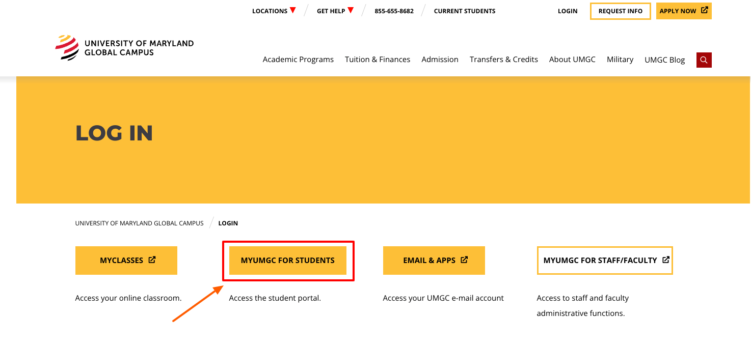 myumgc students login page