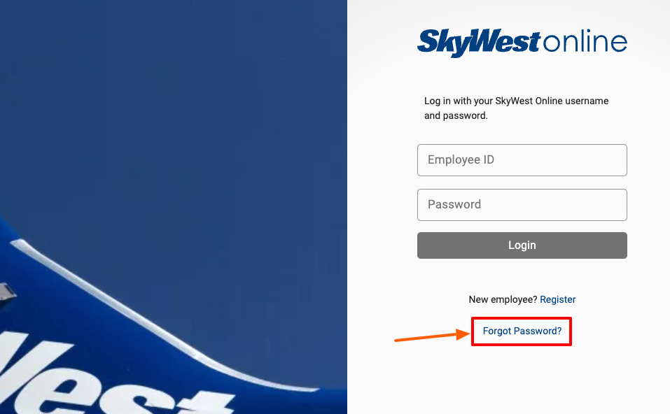 skywestonline forogot password