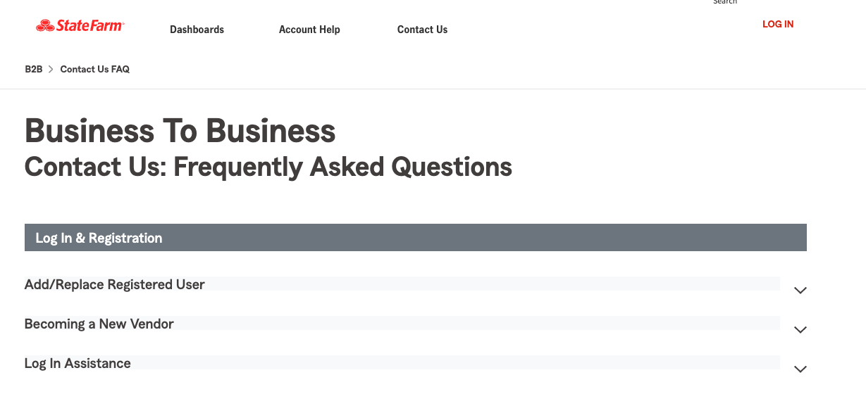state farm b2b faq
