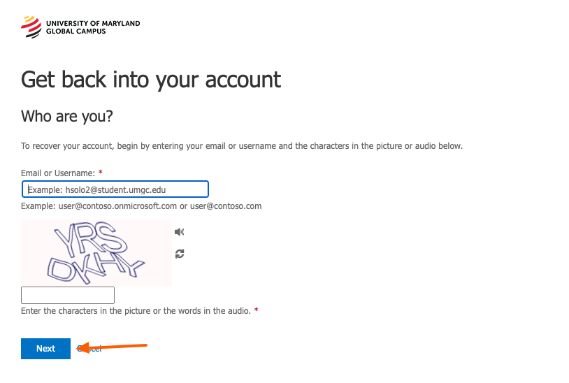 umgc forogt password