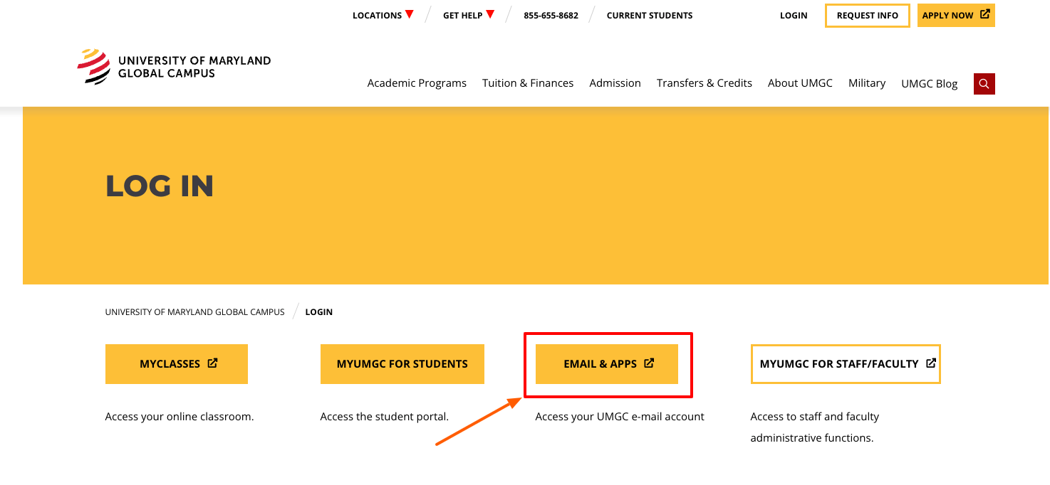 umgc email login page