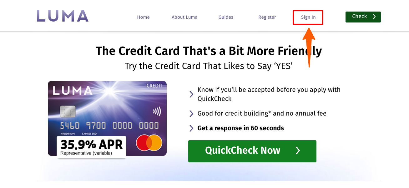 Luma Credit Card Login