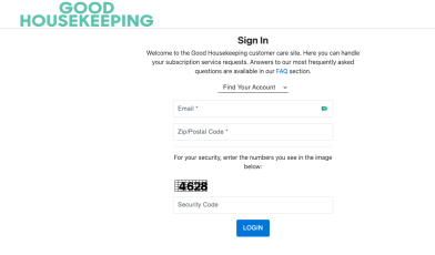 good housekeeping magazine login tips