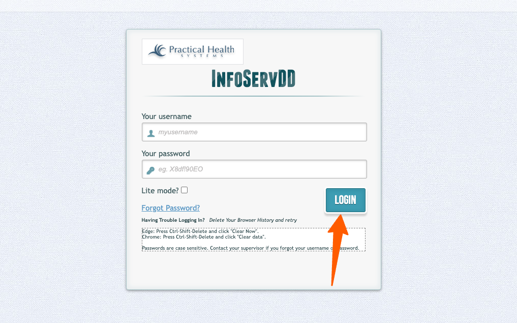 infoServDD Login