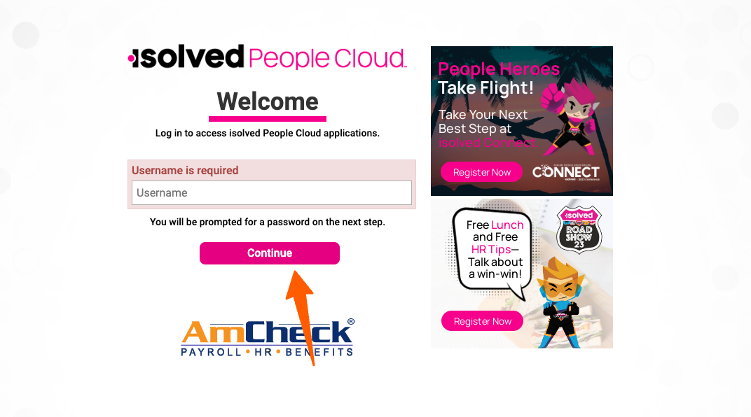 isolved amcheck login