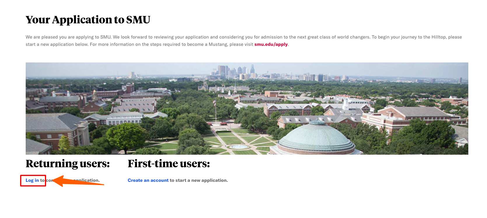 smu admissions login